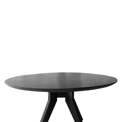 Studio teakhouten ronde tafel zwart 120 cm