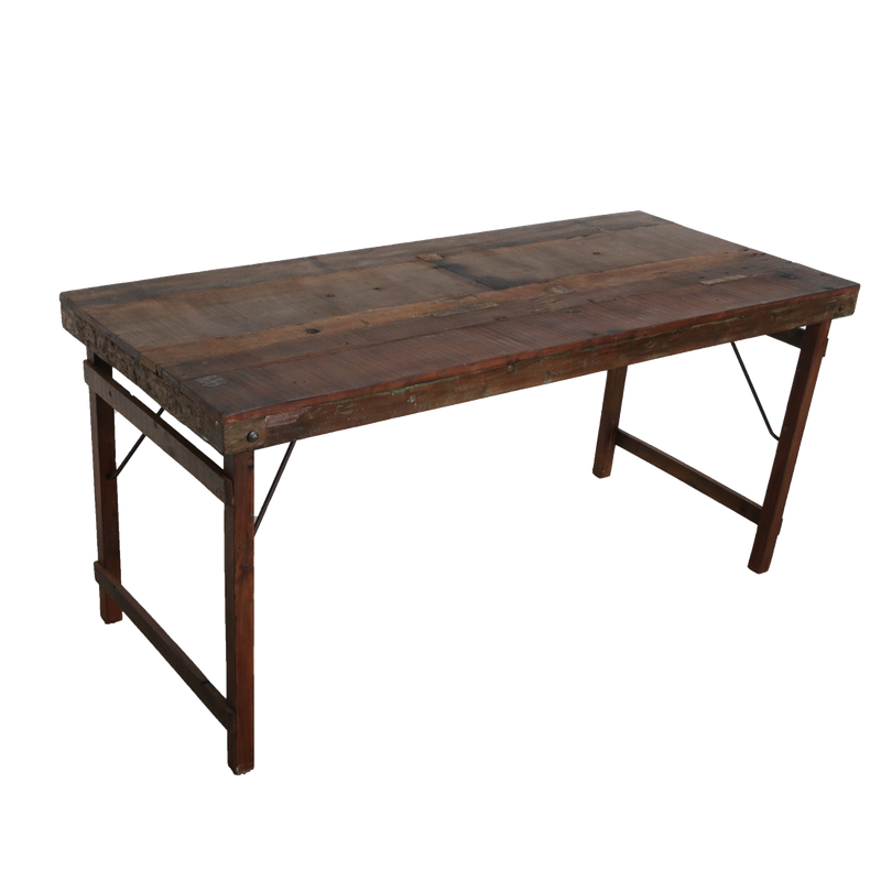 Dining table folding brown
