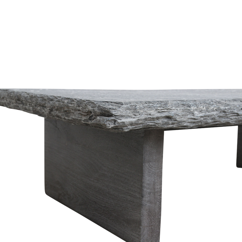 Stone top coffee table grey base