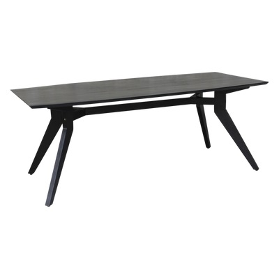 Studio teak rectangular table black 200 cm