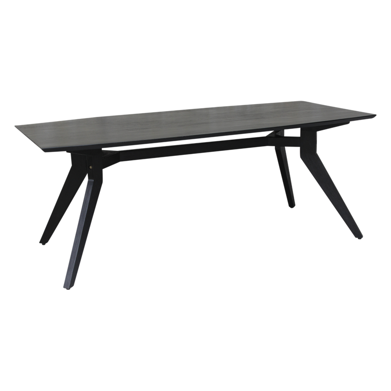 Studio teak rectangular table black 200 cm