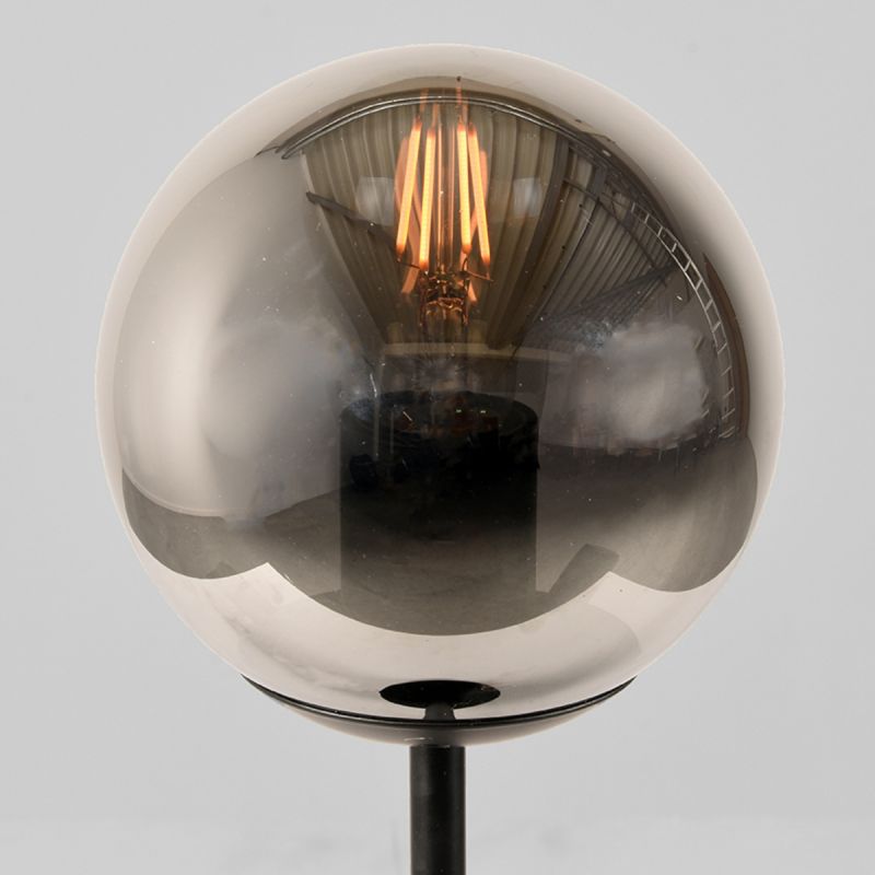Tafellamp Fumo 15x15x41 cm Smoke Glas | Zwart Metaal