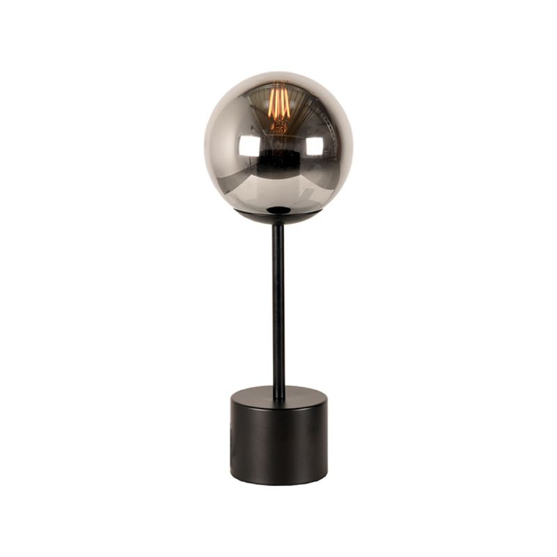 Tafellamp Fumo 15x15x41 cm Smoke Glas | Zwart Metaal