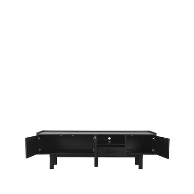 Tv-meubel Cali 190x45x60cm Eikenfineer | Zwart
