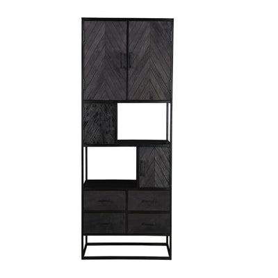Herring Open Cabinet 90x40x180 cms -HMCB002BLK