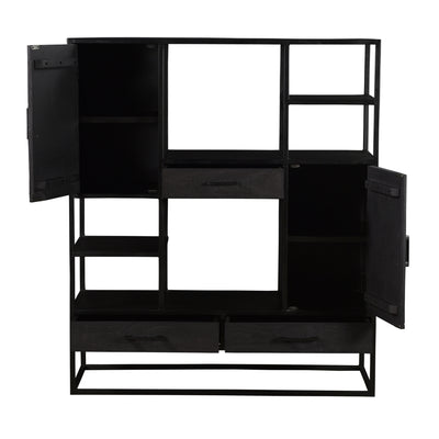 Herring Wide Open Cabinet 120x40x140 cms -HMCB003BLK