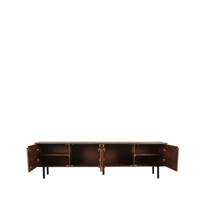 Tv-meubel Rio 220x40x60 cm Espresso Mangohout | Zwart Metaal