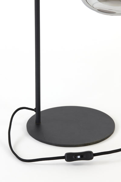 Tafellamp 26x20x60 cm LEKAR zwart+smoke glas hoog