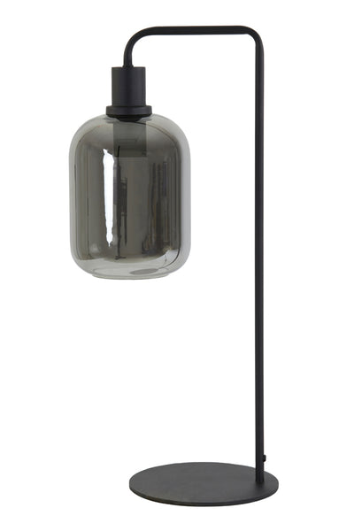Tafellamp 26x20x60 cm LEKAR zwart+smoke glas hoog