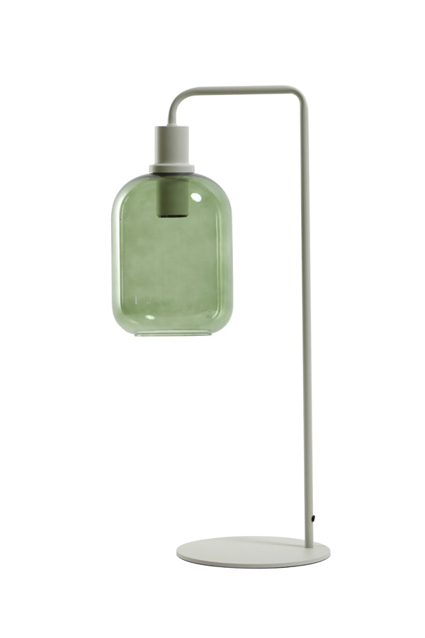 Tafellamp 26x20x60 cm LEKAR licht grijs+groen glas hoog