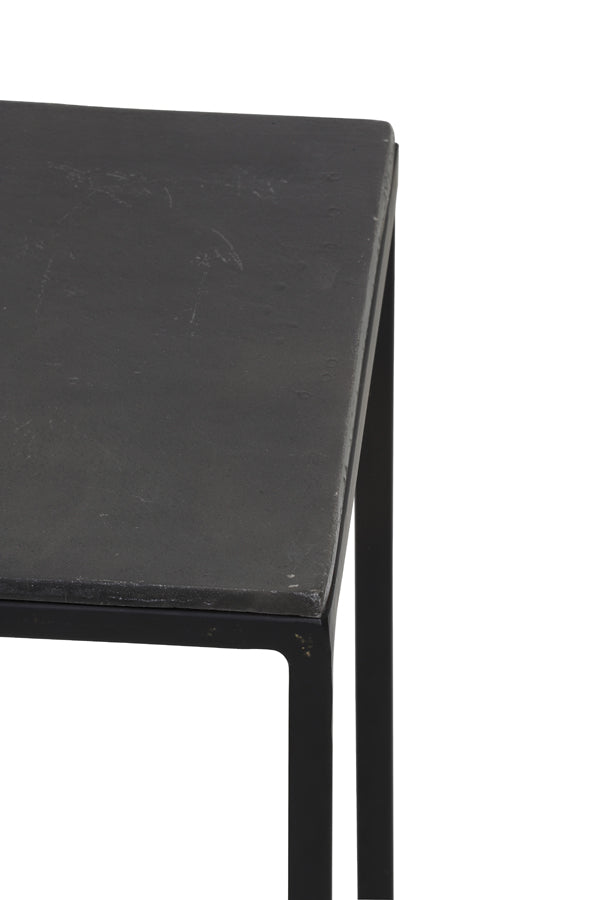 Light & Living  Side table S/2 max 120x25x80 cm BOCA ruw lood ant-mat zwart