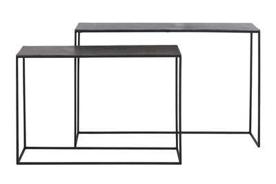 Light & Living  Side table S/2 max 120x25x80 cm BOCA ruw lood ant-mat zwart