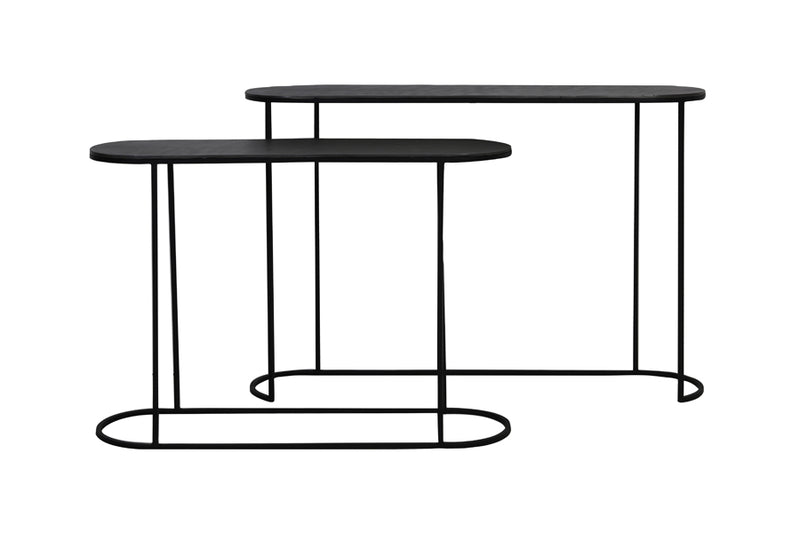 Light & Living  Side table S/2 max 118x28x81 cm BOCOV antiek lood-zwart