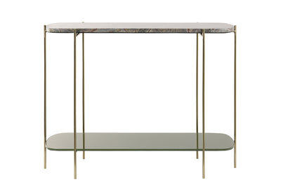 Light & Living Side table 103x37x80 cm BESUT marmer groen+glas-goud
