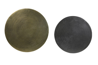 Light & Living  Bijzettafel S/2 Ø41x46+Ø49x52 cm PRIMO zwart-brons+mat zwart