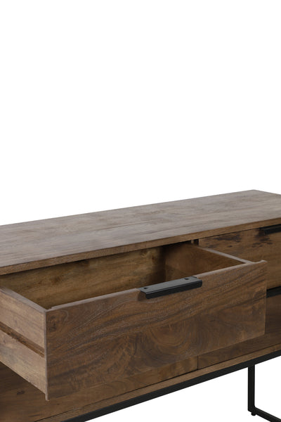 Light & Living Side table 120x40x80 cm MEAVE hout mat donker bruin
