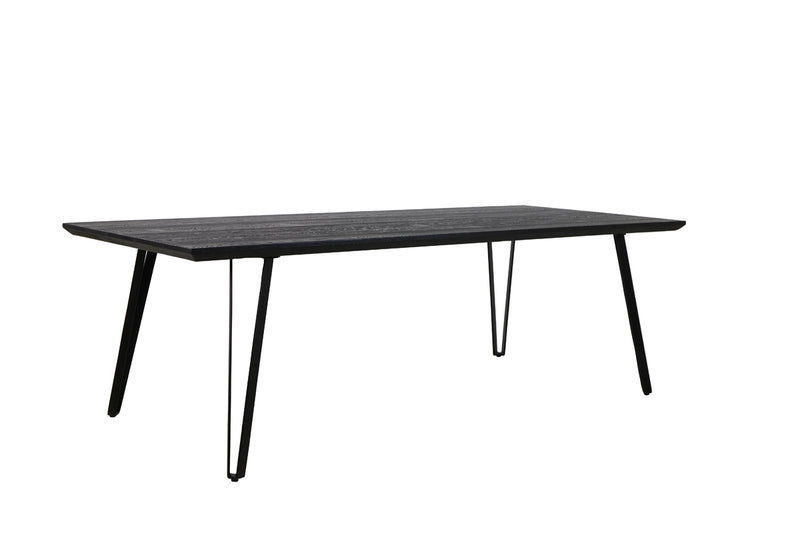 Light & Living Eettafel 220x100x76 cm MYLAU eiken hout mat zwart-zwart