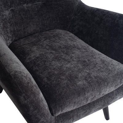 Donny Anthracite fauteuil black wooden legs