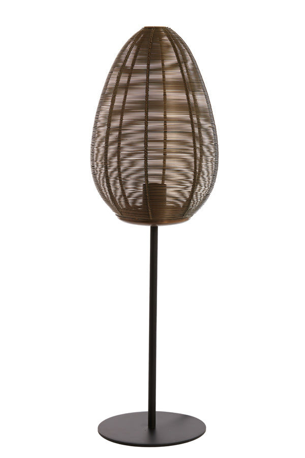 Tafellamp Ø20x67 cm YAELLE antiek brons+mat zwart