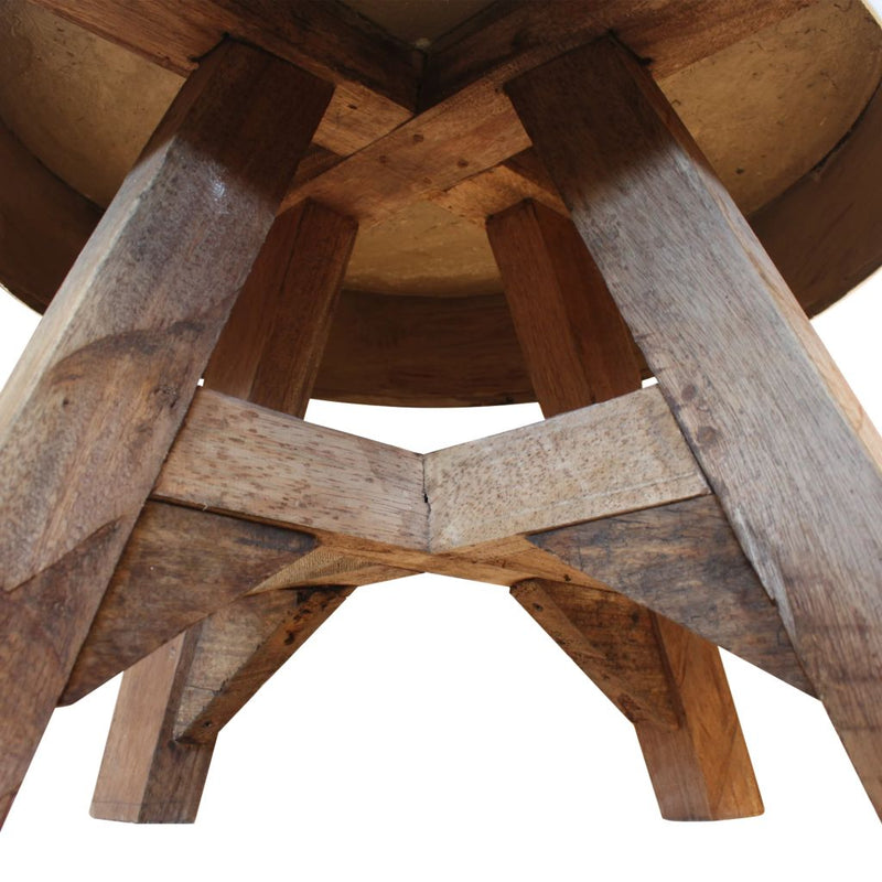 Salontafel 60x45 cm massief gerecycled hout wit