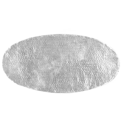 salontafel 100x50x28 cm gehamerd aluminium zilver