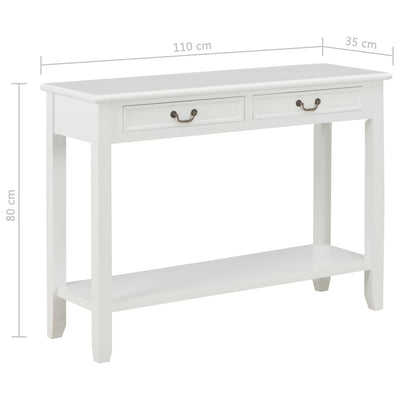 Sidetable 110x35x80 cm hout wit