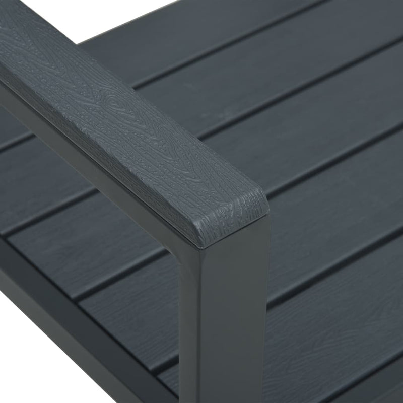Tuinbank Valencia hout-look 120 cm grijs
