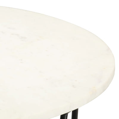 Salontafel 65x65x42 cm echt steen met marmeren textuur wit