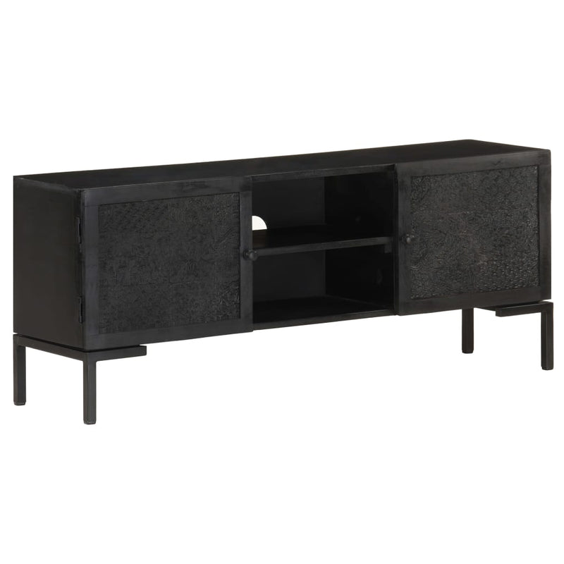 Tv-meubel 115x30x46 cm mangohout zwart