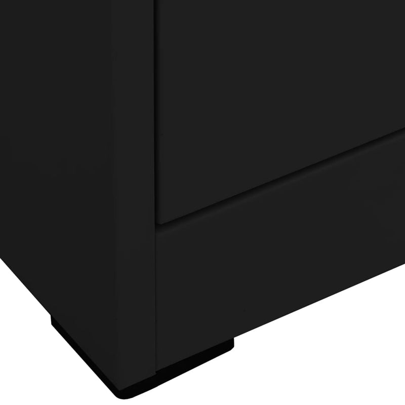 Archiefkast 90x46x164 cm staal zwart