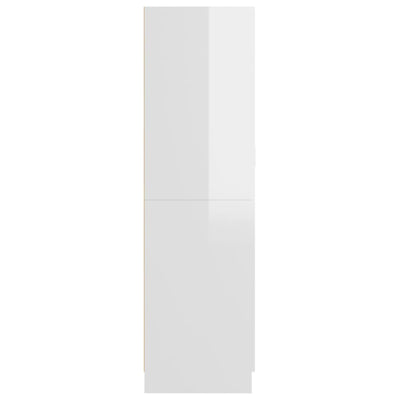 Kledingkast 82,5x51,5x180 cm spaanplaat hoogglans wit