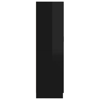 Kledingkast 82,5x51,5x180 cm spaanplaat hoogglans zwart
