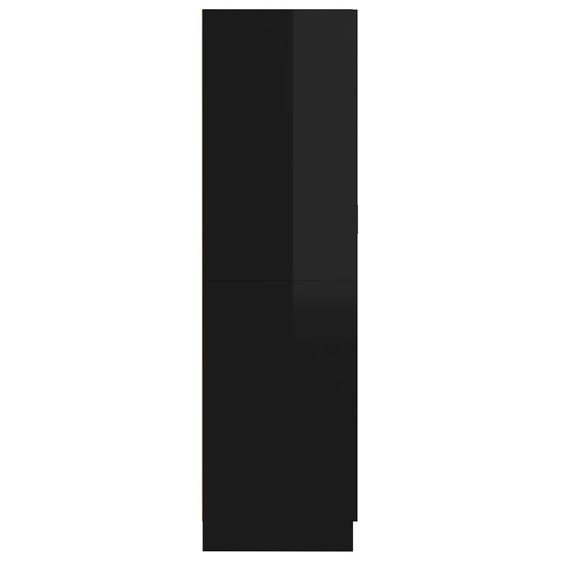 Kledingkast 82,5x51,5x180 cm spaanplaat hoogglans zwart