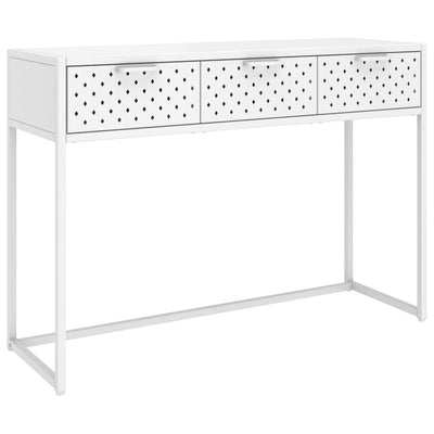 Sidetable 106x35x75 cm staal wit