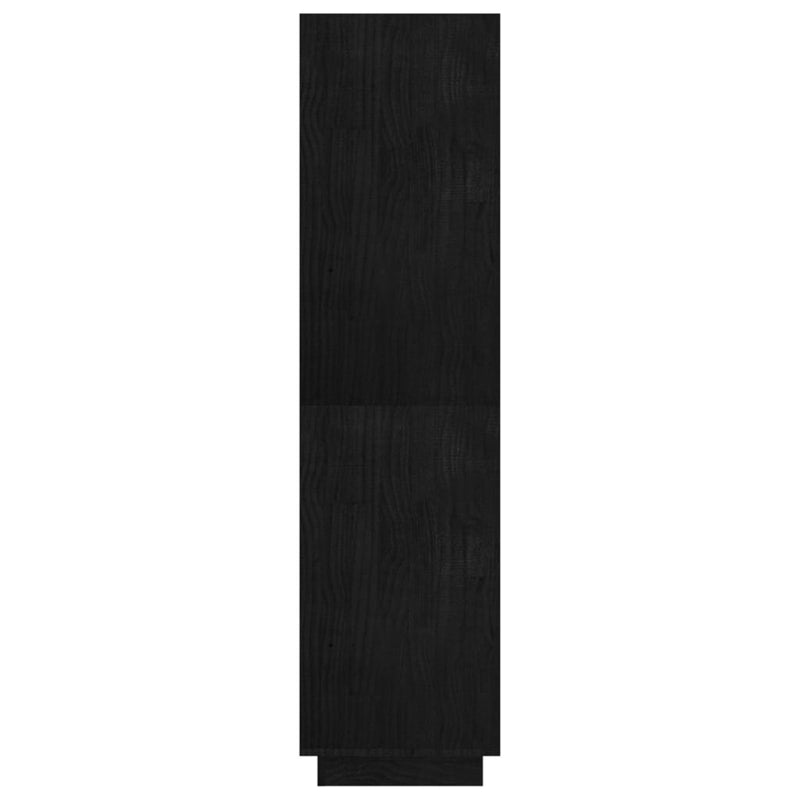 Boekenkast/kamerscherm 80x35x135 cm massief grenenhout zwart