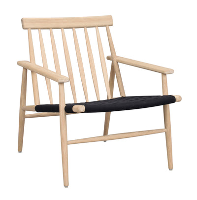 Rowico Home Canwood houten fauteuil whitewash - zwarte zitting