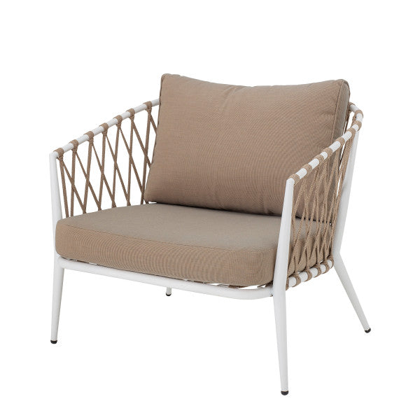 Cia Lounge Chair, White, Metal