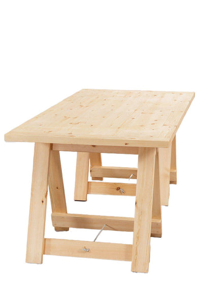 Opklapbaar bureau van natuurlijk hout