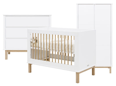 Mika 3-delige babykamer Wit/Eiken